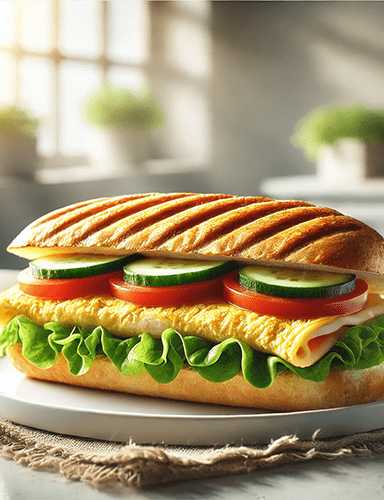 Сэндвич с курицей и омлетом в булочке: быстрый и вкусный завтрак или перекус