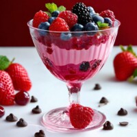 Нежный мусс с ягодами и шоколадной крошкой